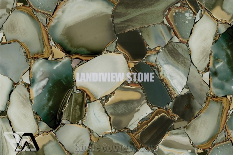Graphic Feldspar Semiprecious Tiles Slabs
