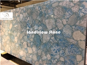 Ice Blue Calcite Semiprecious Stone Slabs and Tiles Ice Blue Calcite Semiprecious Stone Slabs and Tiles