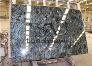 Labradorite Blue, Lemurian Blue, Peacock Blue Granite Tiles & Slabs
