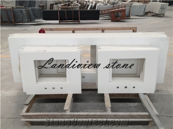 Pure White Quartz Vanity Tops, Pure White Quartz Bathroom Tops