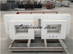 Pure White Quartz Vanity Tops, Pure White Quartz Bathroom Tops
