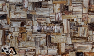Retro Petrified Wood Semiprecious Stone Tiles Slabs