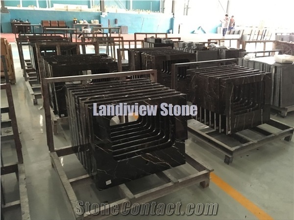 St.Laurant Bathroom Tops, Black Marble Vanity Tops