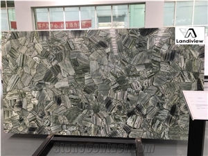 Tiger Eye Green Semiprecious Stone Tiles Slabs