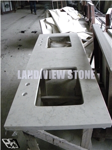 White Quartz Stone Customized Exporting Countertop,Bath Top Vanity Top