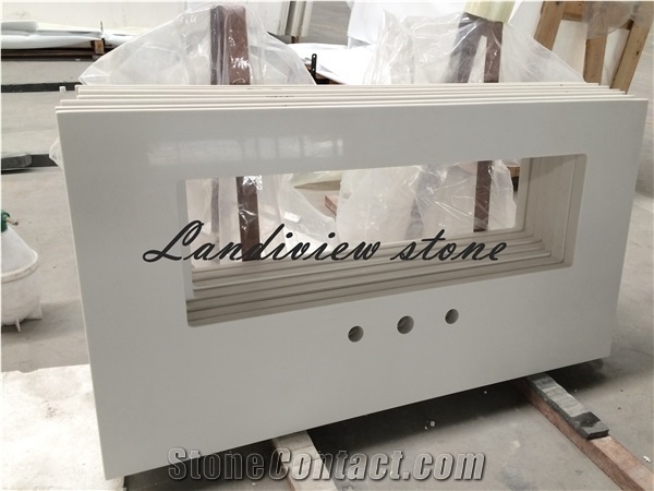 White Quartz Vanity Tops, White Quatz Bathroom Tops,Quartz Countertops