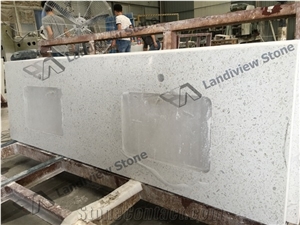 White Terrazzo Vanity Tops, White Terrazzo Tiles,Artificial Vanity Top