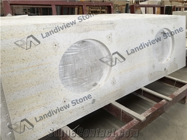 White Terrazzo Vanity Tops, White Terrazzo Tiles,Artificial Vanity Top