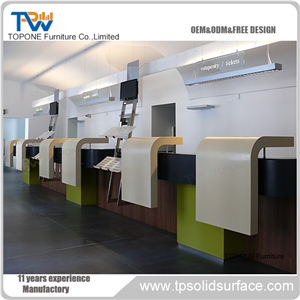 Acrylic Marble Reception Desk Artificial Stone Reception Counter