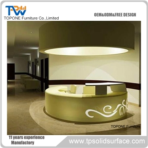 Acrylic Marble Reception Desk Artificial Stone Reception Counter