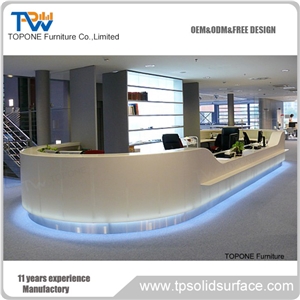 Acrylic Marble Reception Desk Artificial Stone Reception Counter