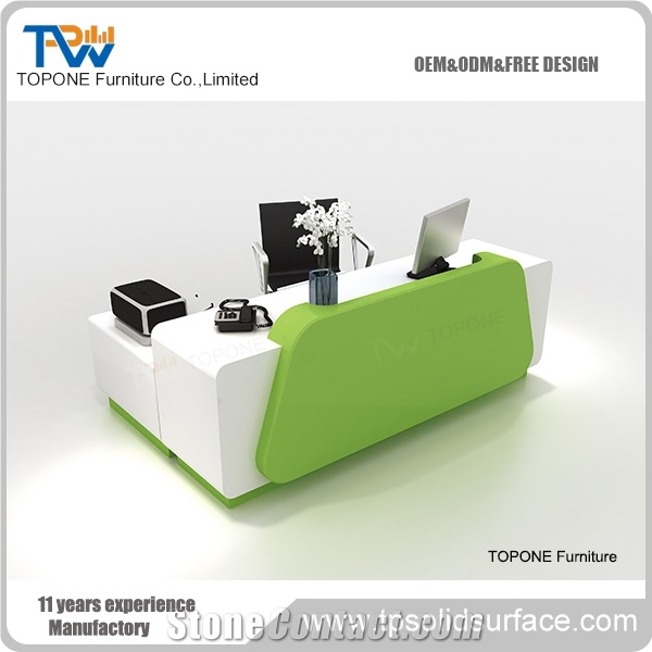Acrylic Marble Reception Desk Artificial Stone Reception Counter