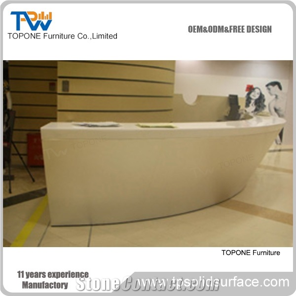 Acrylic Marble Reception Desk Artificial Stone Reception Counter