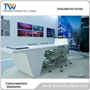 Acrylic Marble Reception Desk Artificial Stone Reception Counter