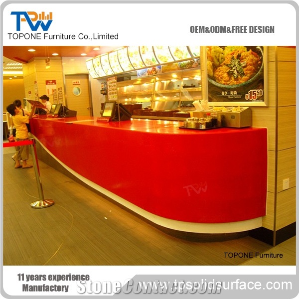 Acrylic Marble Reception Desk Artificial Stone Reception Counter