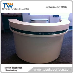 Acrylic Marble Reception Desk Artificial Stone Reception Counter