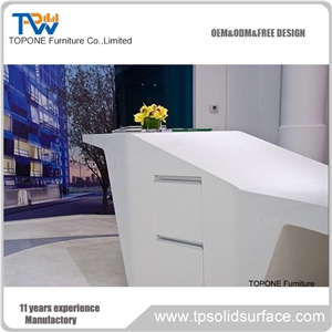 Acrylic Marble Reception Desk Artificial Stone Reception Counter