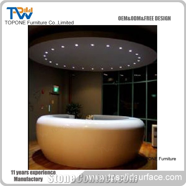 Acrylic Marble Reception Desk Artificial Stone Reception Counter