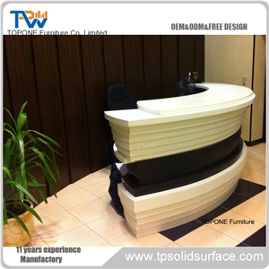 Acrylic Solid Surface Customized Shape Salon Reception Counter