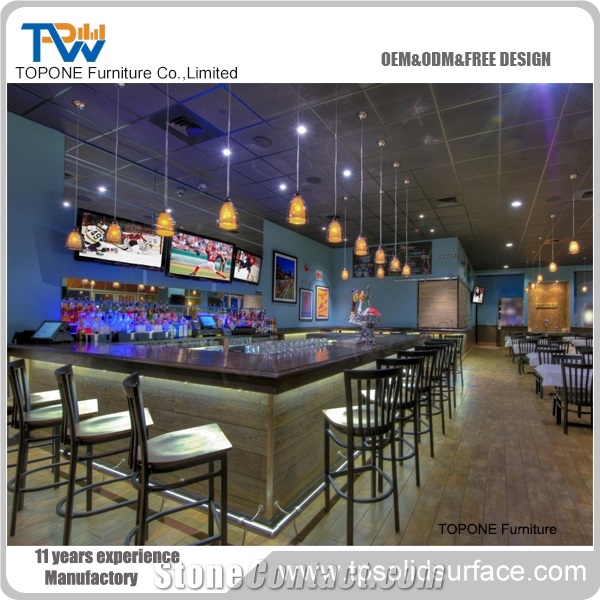 Acrylic Solid Surface Led Lighted Cinema Design Reception Counter