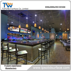 Acrylic Solid Surface Led Lighted Cinema Design Reception Counter