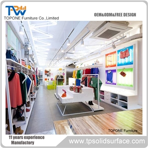 Acrylic Solid Surface Led Lighted Cinema Design Reception Counter