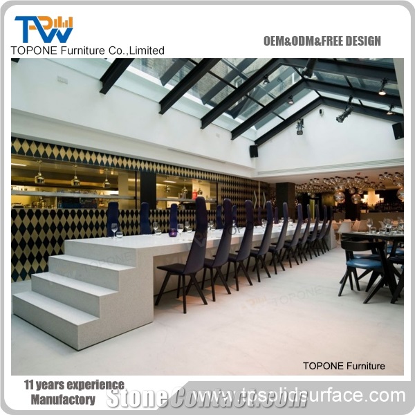 Acrylic Solid Surface Led Lighted Cinema Design Reception Counter
