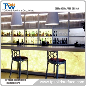 Acrylic Solid Surface Luxury Led Customized Flower Bar Counter