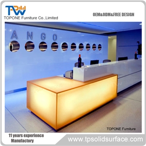 Acrylic Solid Surface Luxury Led Customized Flower Bar Counter