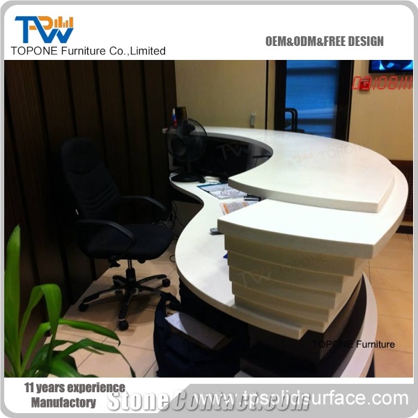 Acrylic Solid Surface Office Furniture Reception