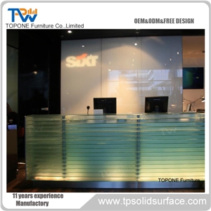 Acrylic Solid Surface Office Reception Table Design