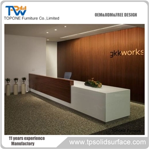 Acrylic Solid Surface Reception Desk Office Service Counter Design