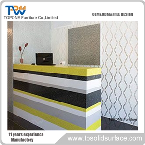 Acrylic Solid Surface Reception Desk Office Service Counter Design