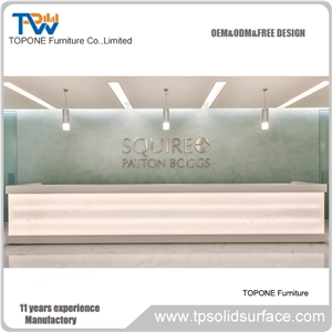 Acrylic Solid Surface Small Salon Reception Desk for Restaurant