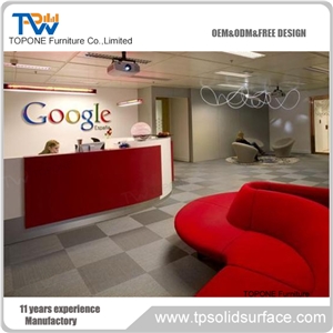 Acrylic Solid Surface Small Salon Reception Desk for Restaurant