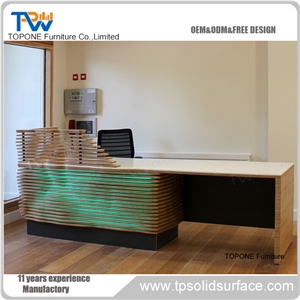 Acrylic Solid Surface Small Salon Reception Desk for Restaurant