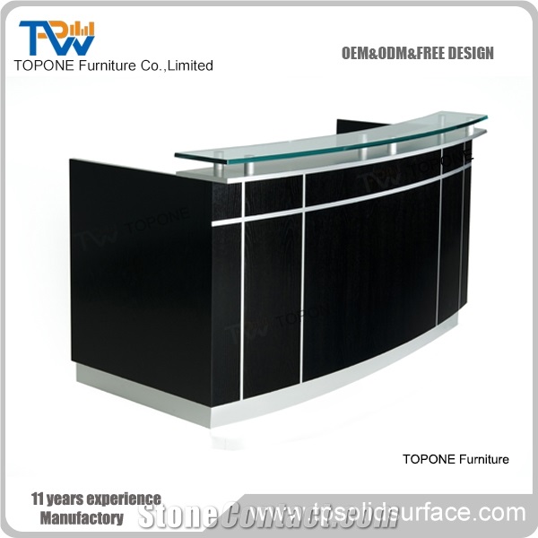 Artificial Marble Led Reception Desk