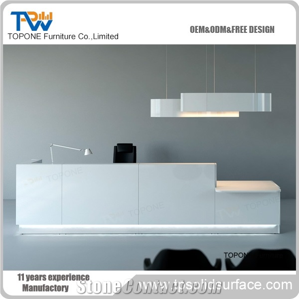 Artificial Marble Led Reception Desk