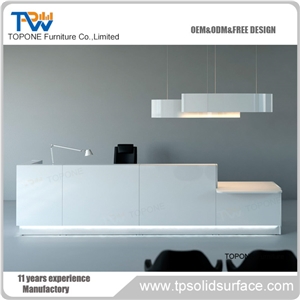 Artificial Marble Led Reception Desk