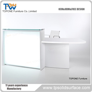 Artificial Marble Led Reception Desk
