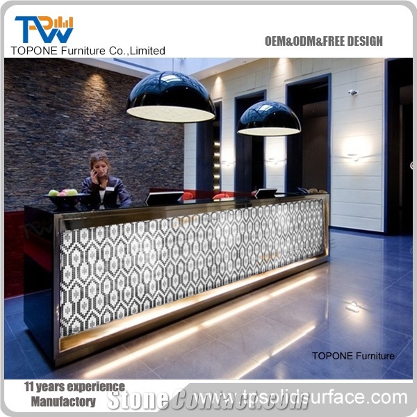 Artificial Marble Stone Beauty Salon Reception Table
