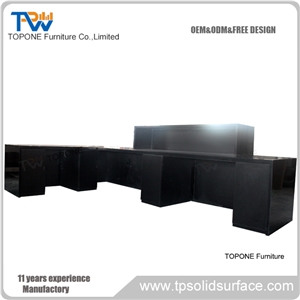 Artificial Stone Straight Reception Desk Countertops with Led Lights