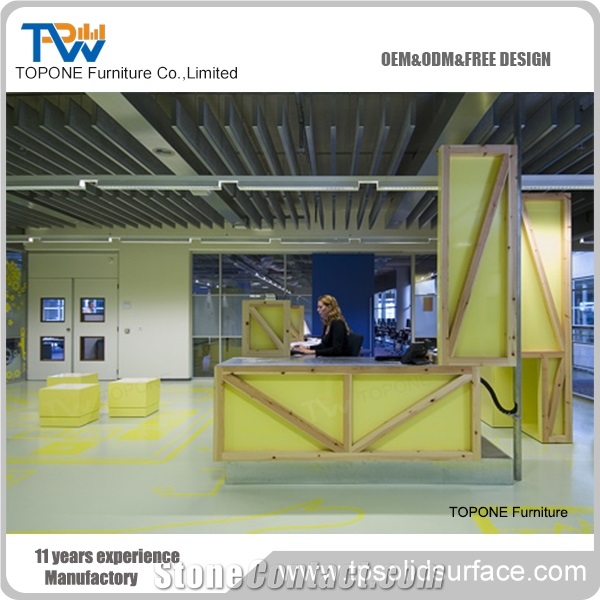 Design Acrylic Solid Surface Office Reception Desk