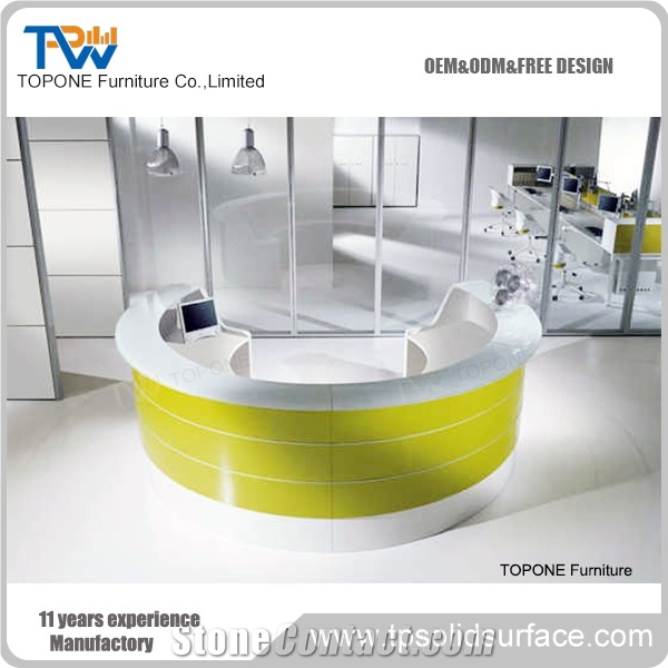 Design Acrylic Solid Surface Office Reception Desk