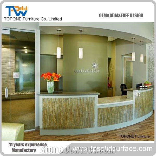 Design Round Reception Counter Made by Artificial Stone