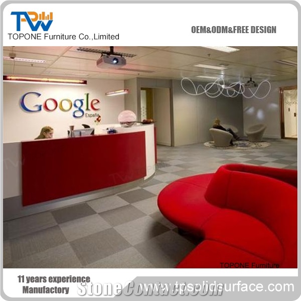 Luxury Led Reception Desk,Artificial Marble Top