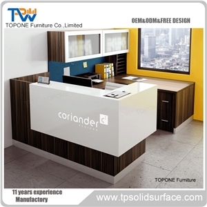Luxury Led Reception Desk,Artificial Marble Top