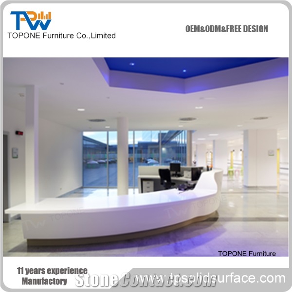Luxury Led Reception Desk,Artificial Marble Top