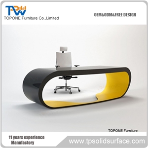 Luxury Office Desk with Round Shape, Artificial Stone Furniture