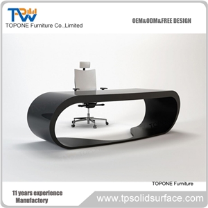 Luxury Office Desk with Round Shape, Artificial Stone Furniture